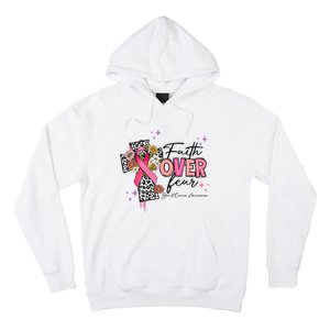 Faith Over Fear Breast Cancer Awareness Christian Religious Hoodie