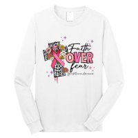 Faith Over Fear Breast Cancer Awareness Christian Religious Long Sleeve Shirt