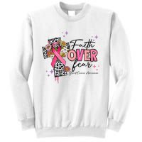 Faith Over Fear Breast Cancer Awareness Christian Religious Sweatshirt