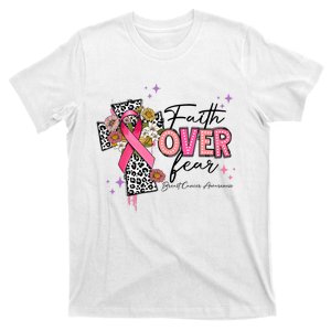 Faith Over Fear Breast Cancer Awareness Christian Religious T-Shirt