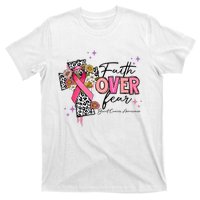 Faith Over Fear Breast Cancer Awareness Christian Religious T-Shirt