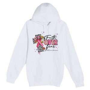 Faith Over Fear Breast Cancer Awareness Christian Religious Premium Pullover Hoodie