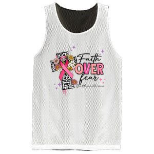 Faith Over Fear Breast Cancer Awareness Christian Religious Mesh Reversible Basketball Jersey Tank