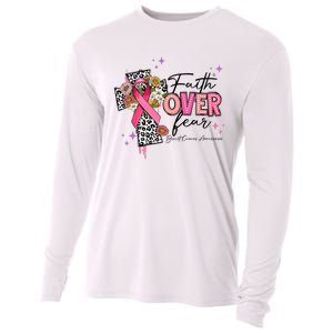 Faith Over Fear Breast Cancer Awareness Christian Religious Cooling Performance Long Sleeve Crew