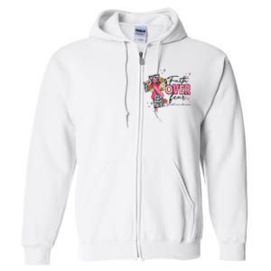 Faith Over Fear Breast Cancer Awareness Christian Religious Full Zip Hoodie