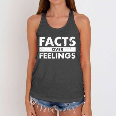 Facts Over Feelings Right Conservative Republican Political Women's Knotted Racerback Tank