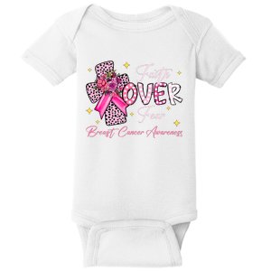 Faith Over Fear Cross Pink_ Ribbon Christian Breast Cancer Baby Bodysuit