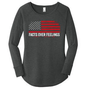 Facts Over Feelings Right Conservative Republican Political Women's Perfect Tri Tunic Long Sleeve Shirt