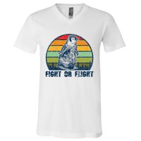 Fight Or Flight Funny Penguin Pun Fight Or Flight V-Neck T-Shirt