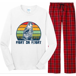 Fight Or Flight Funny Penguin Pun Fight Or Flight Long Sleeve Pajama Set