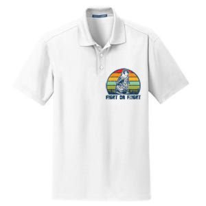 Fight Or Flight Funny Penguin Pun Fight Or Flight Dry Zone Grid Polo