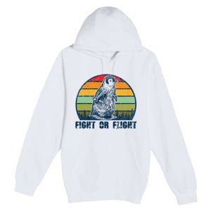 Fight Or Flight Funny Penguin Pun Fight Or Flight Premium Pullover Hoodie