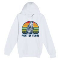 Fight Or Flight Funny Penguin Pun Fight Or Flight Premium Pullover Hoodie