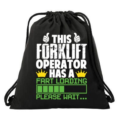 Forklift Operator Fart Loading Oddly Specific Funny Ironic Drawstring Bag