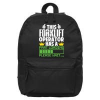 Forklift Operator Fart Loading Oddly Specific Funny Ironic 16 in Basic Backpack
