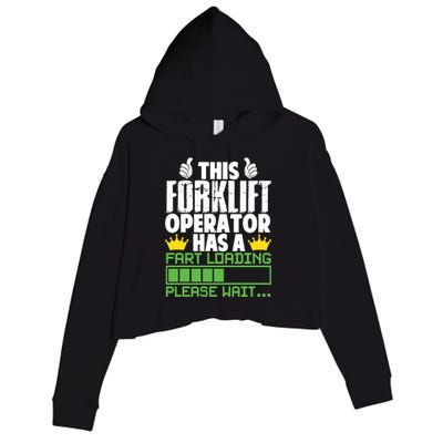 Forklift Operator Fart Loading Oddly Specific Funny Ironic Crop Fleece Hoodie