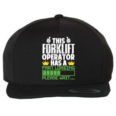 Forklift Operator Fart Loading Oddly Specific Funny Ironic Wool Snapback Cap