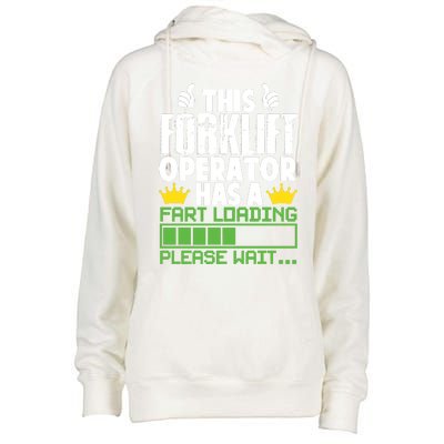 Forklift Operator Fart Loading Oddly Specific Funny Ironic Womens Funnel Neck Pullover Hood