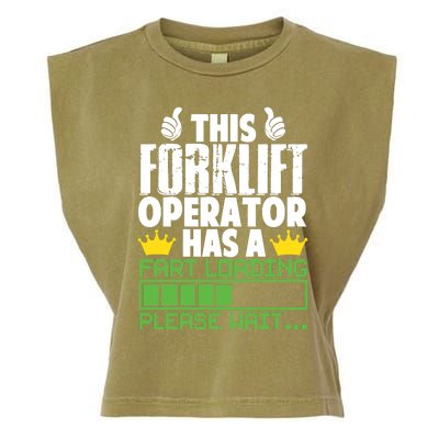 Forklift Operator Fart Loading Oddly Specific Funny Ironic Garment-Dyed Women's Muscle Tee