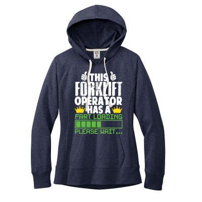 Forklift Operator Fart Loading Oddly Specific Funny Ironic Women's Fleece Hoodie