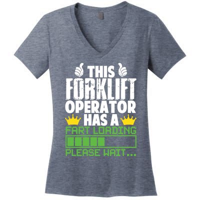 Forklift Operator Fart Loading Oddly Specific Funny Ironic Women's V-Neck T-Shirt