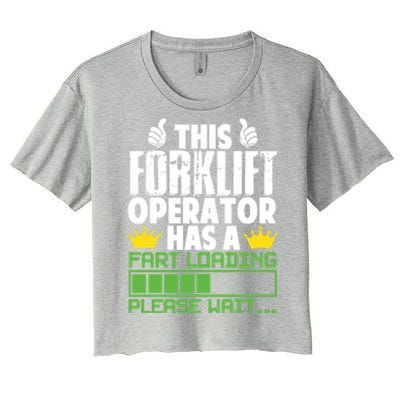 Forklift Operator Fart Loading Oddly Specific Funny Ironic Women's Crop Top Tee