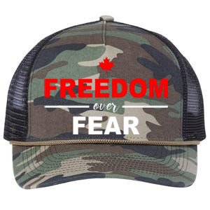 Freedom Over Fear Canada Retro Rope Trucker Hat Cap