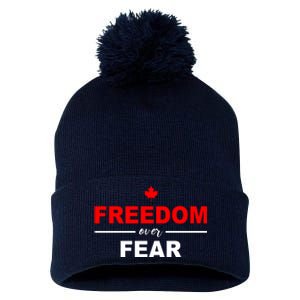 Freedom Over Fear Canada Pom Pom 12in Knit Beanie