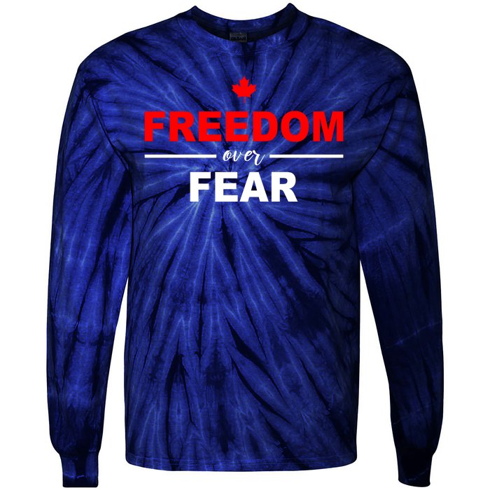 Freedom Over Fear Canada Tie-Dye Long Sleeve Shirt