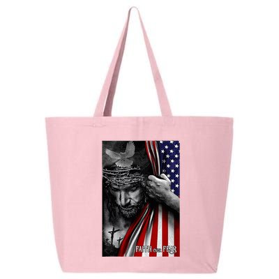 Faith Over Fear God Jesus Christian Flag 25L Jumbo Tote
