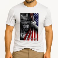 Faith Over Fear God Jesus Christian Flag Cooling Performance Crew T-Shirt