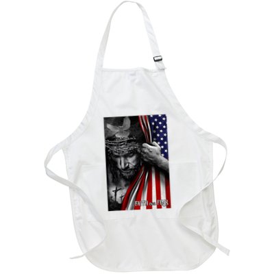 Faith Over Fear God Jesus Christian Flag Apron