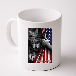 Faith Over Fear God Jesus Christian Flag Coffee Mug