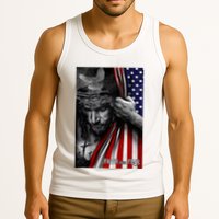Faith Over Fear God Jesus Christian Flag Tank Top
