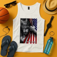 Faith Over Fear God Jesus Christian Flag Tank Top