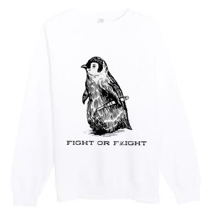 Fight Or Flight Penguin Premium Crewneck Sweatshirt