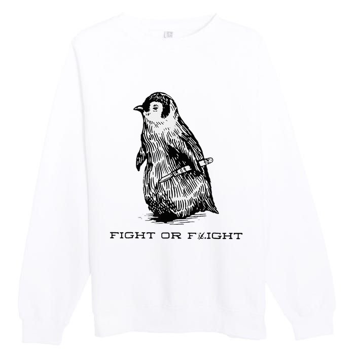 Fight Or Flight Penguin Premium Crewneck Sweatshirt