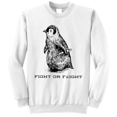 Fight Or Flight Funny Penguin Pun Fight Sweatshirt