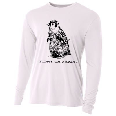 Fight Or Flight Funny Penguin Pun Fight Cooling Performance Long Sleeve Crew