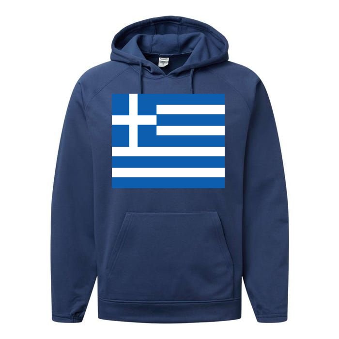 Flag of Greece Performance Fleece Hoodie