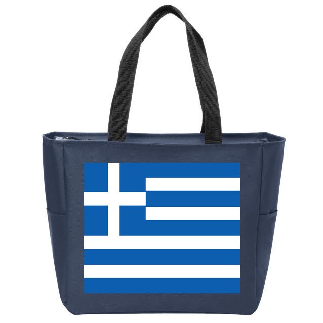 Flag of Greece Zip Tote Bag