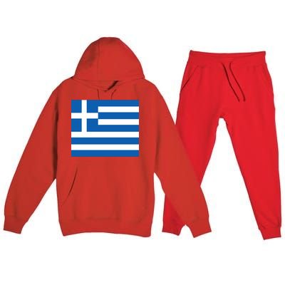 Flag of Greece Premium Hooded Sweatsuit Set