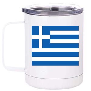 Flag of Greece 12 oz Stainless Steel Tumbler Cup