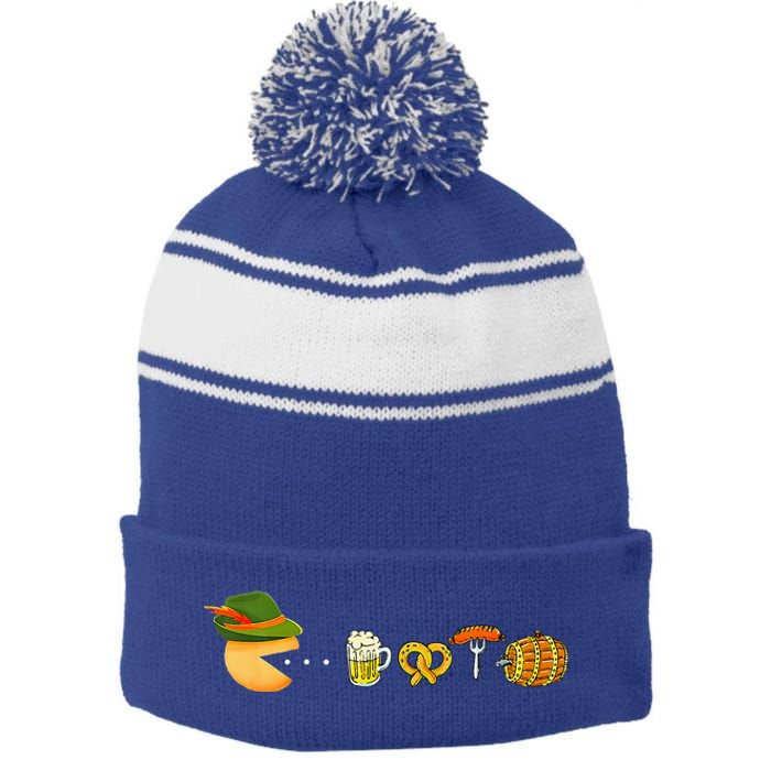 Funny Oktoberfest Gamer Beer Festival Stripe Pom Pom Beanie