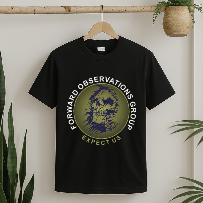 Forward Observations Group. Expect Us Skull T-Shirt