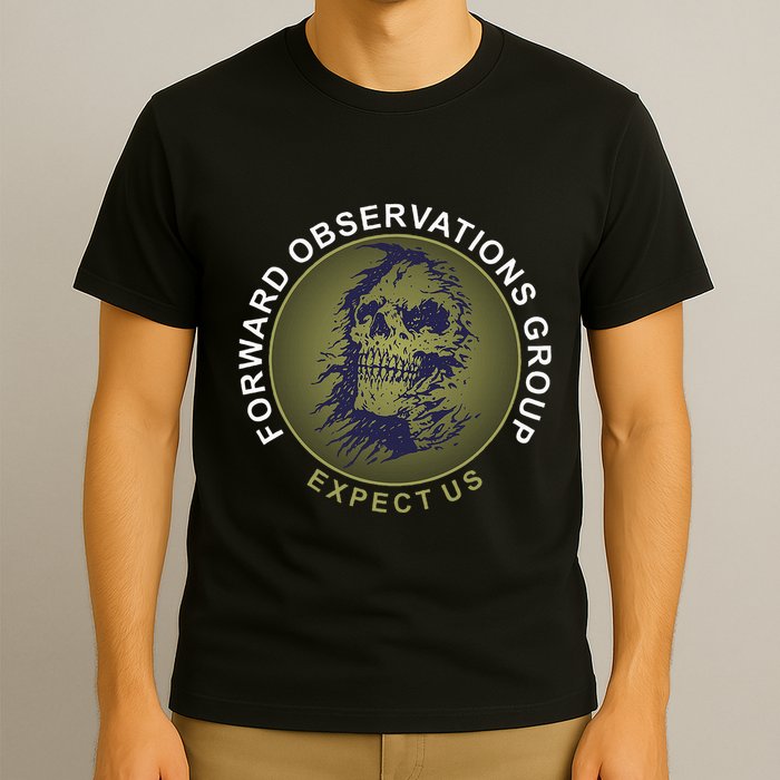 Forward Observations Group. Expect Us Skull T-Shirt