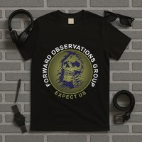 Forward Observations Group. Expect Us Skull T-Shirt