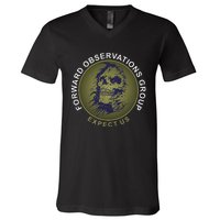 Forward Observations Group. Expect Us Skull V-Neck T-Shirt