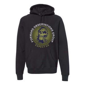 Forward Observations Group. Expect Us Skull Premium Hoodie