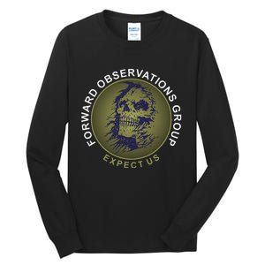 Forward Observations Group. Expect Us Skull Tall Long Sleeve T-Shirt